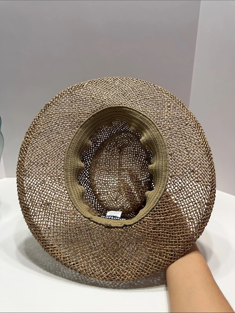 Woven Straw Sun Hat - Natural Tan - Picture 8 of 9
